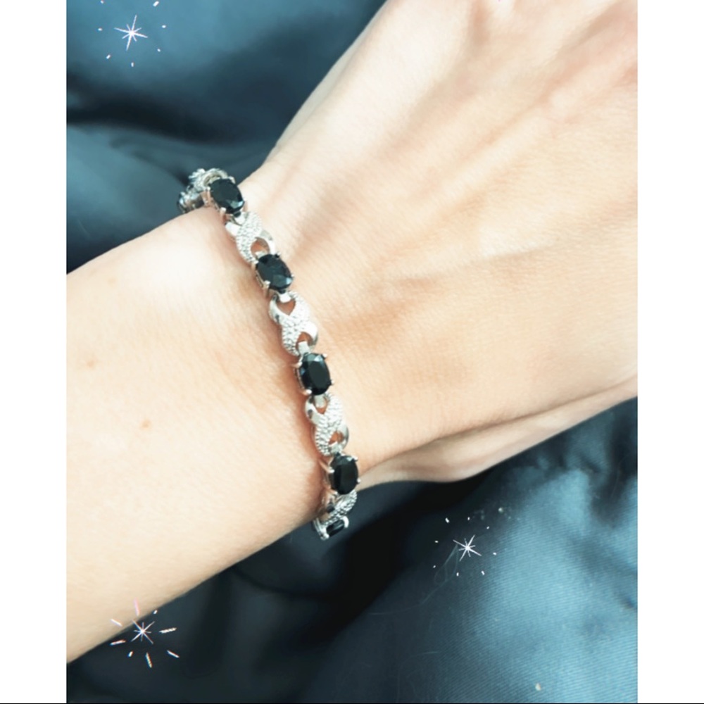 💎 Shane & Co. Black Sapphire Tennis Bracelet
